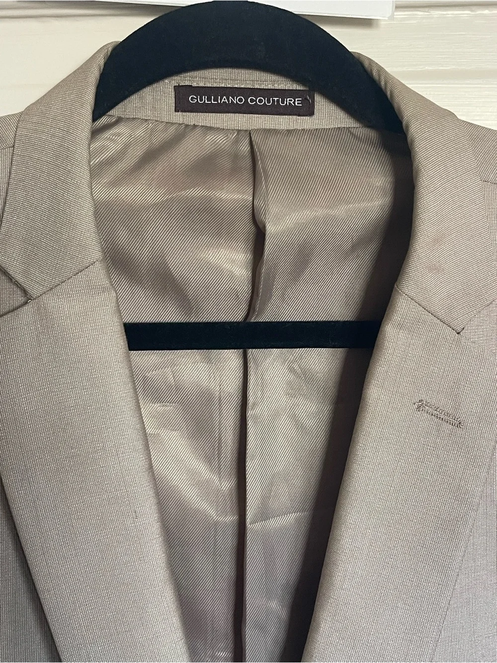 Men's Light Taupe Two-Button Blazer - Classic Notch Lapel